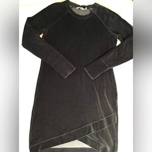 Athleta Dark Grey Velvety Long Sleeve Dress